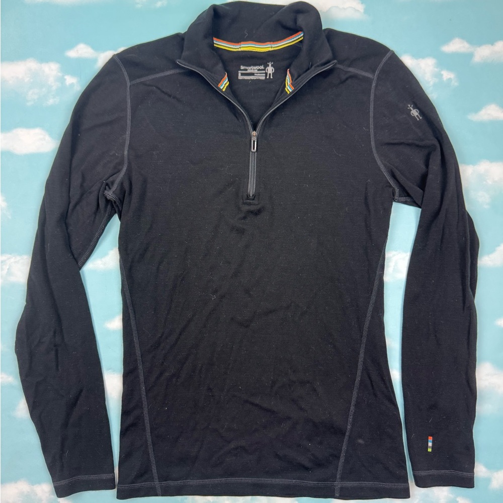 Smartwool Black Long Sleeve Quarter-Zip
